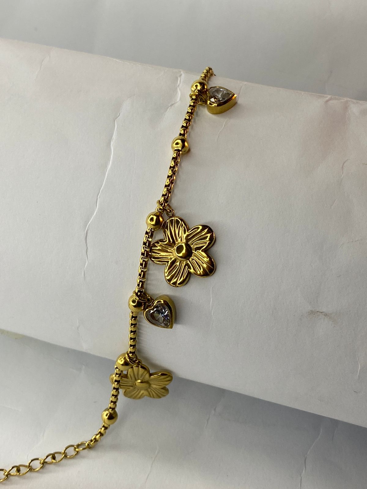Blossom & Heart Charm Bracelet