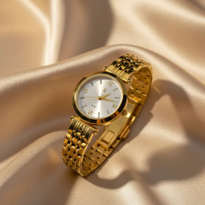 DL Golden, Round Dial watch - Womens