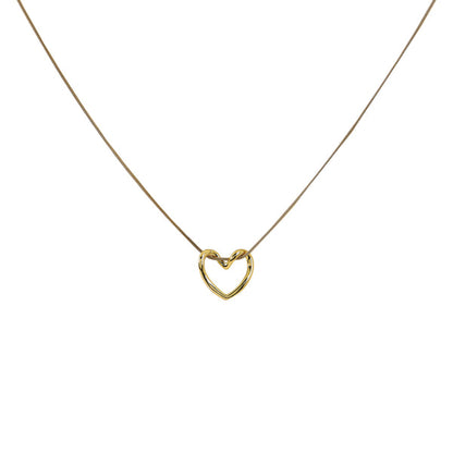 Gold Heart Pendant Necklace For Women