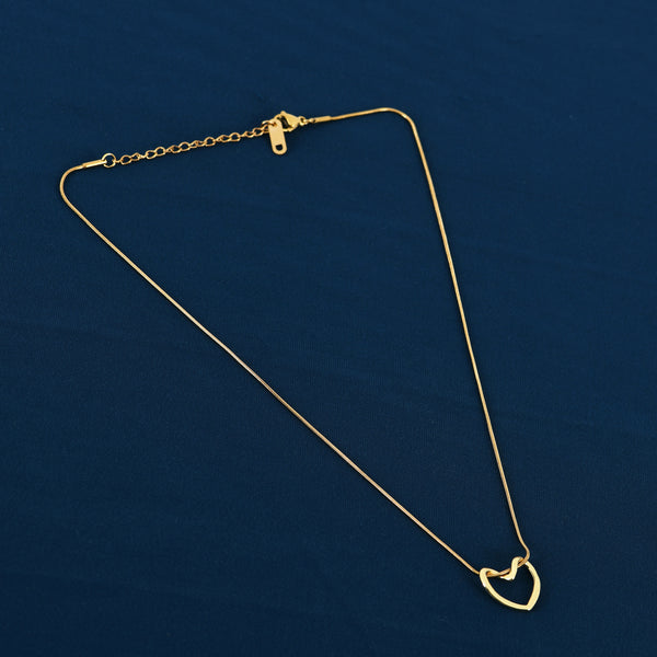 Gold Heart Pendant Necklace For Women