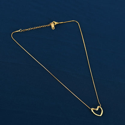 Gold Heart Pendant Necklace For Women