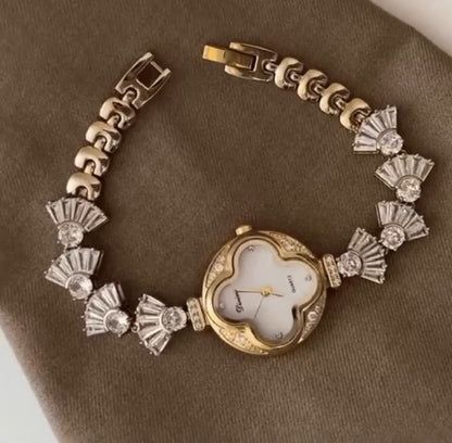 Luxury Clover Crystal Bracelet Watch for Women ✨