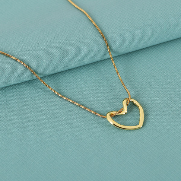 Gold Heart Pendant Necklace For Women