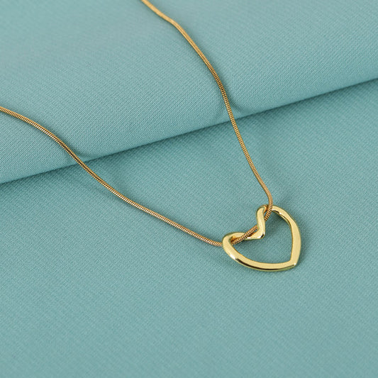 Gold Heart Pendant Necklace For Women