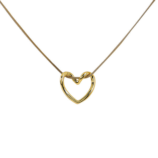 Gold Heart Pendant Necklace For Women
