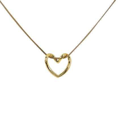 Gold Heart Pendant Necklace For Women
